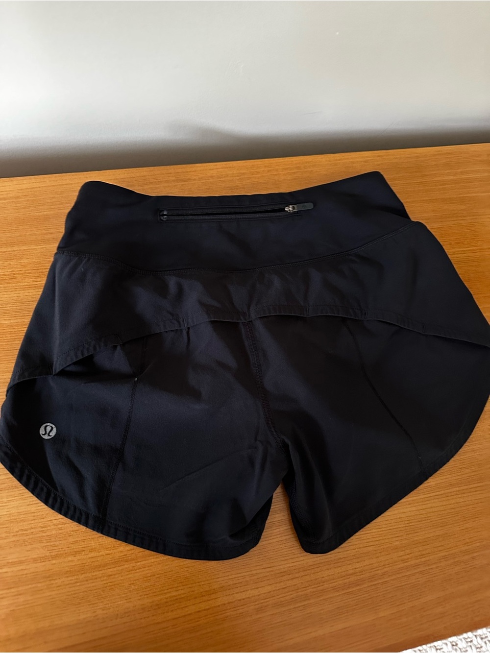 lululemon athletica Black Women's Athletic Shorts with Zip Back Pocket
